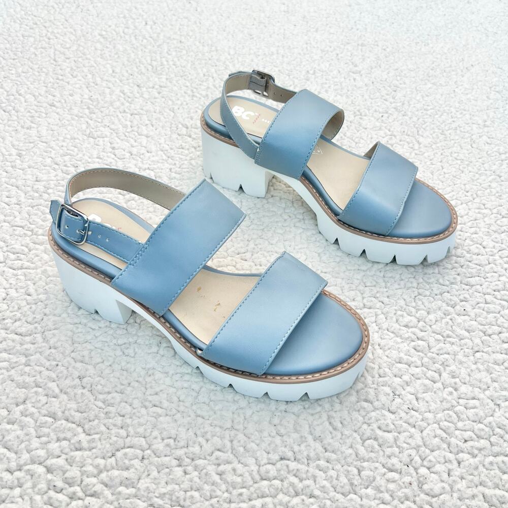 BC Footwear Left Unsaid Platform Sandal in Pastel Blue